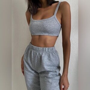 Two Piece Waffle Sweat Set